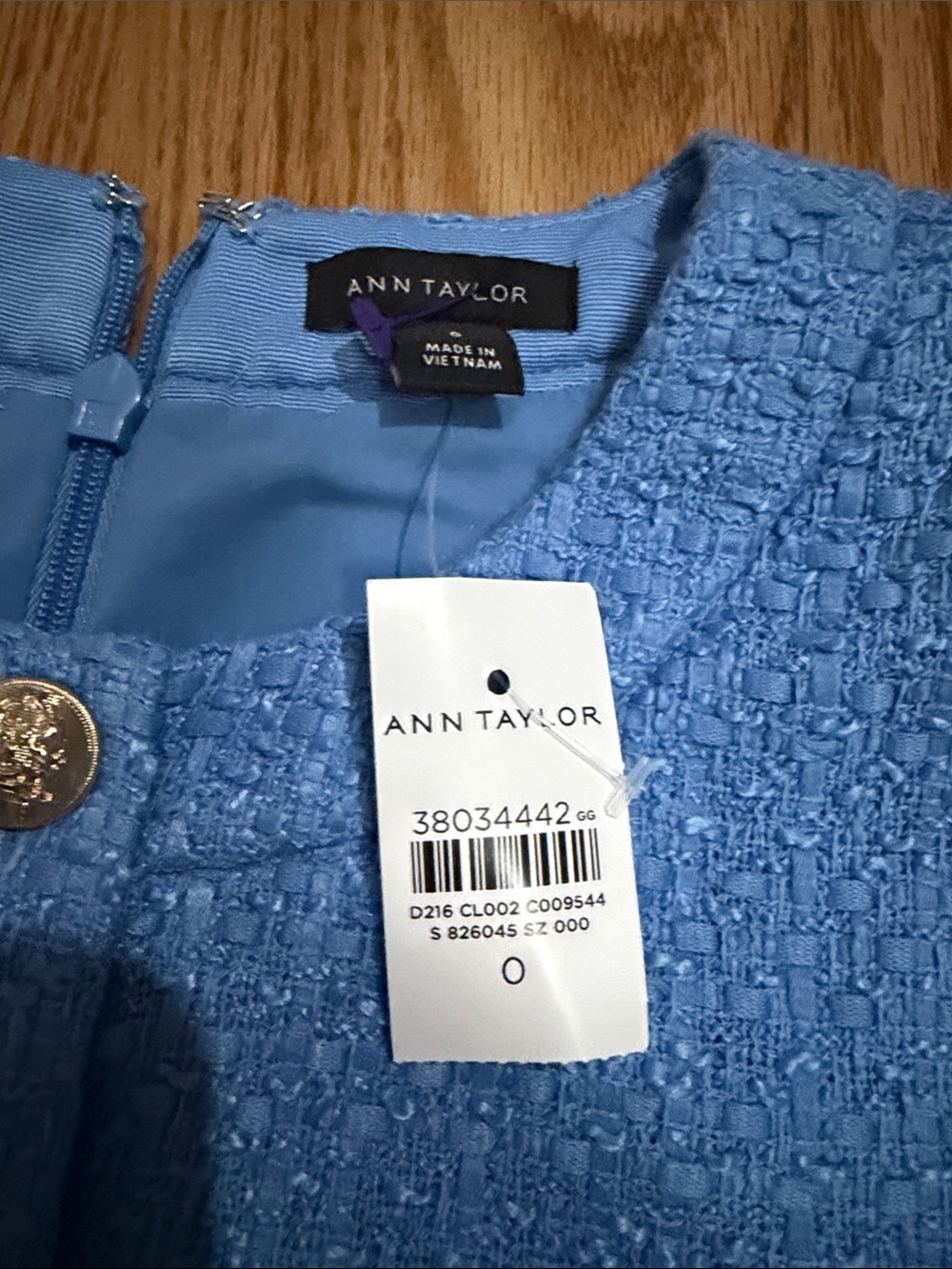 Ann Taylor Tweed Flare Dress in Blue Skies. - Picture 2 of 14